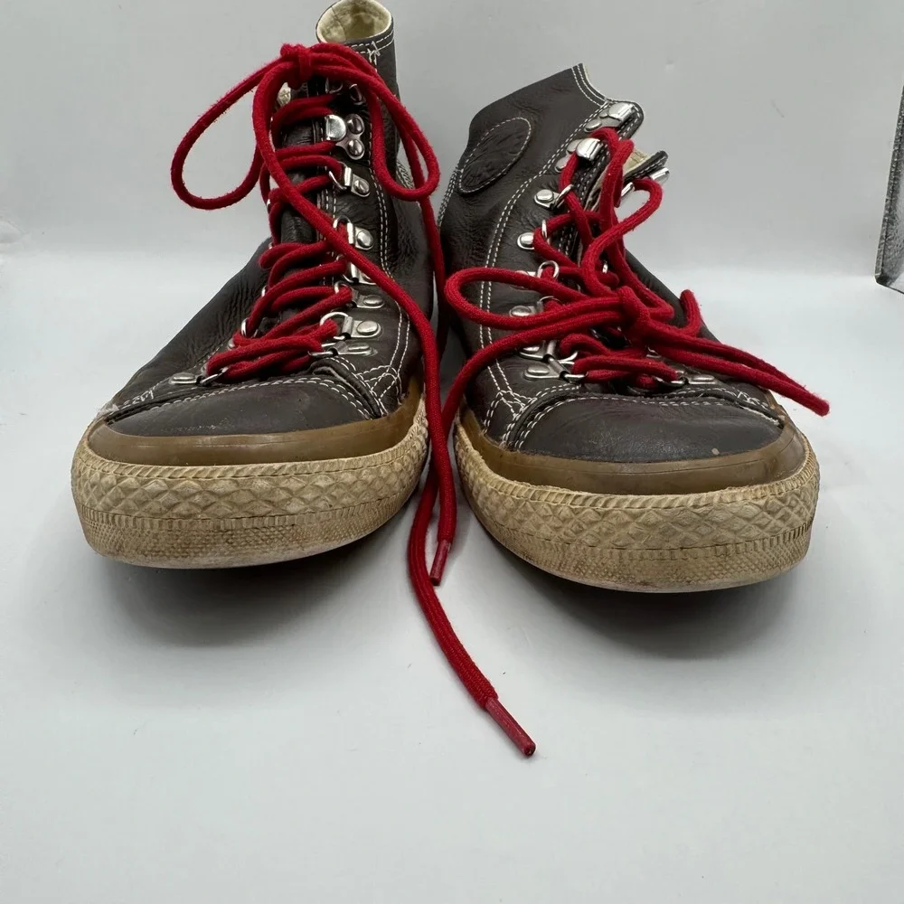 Converse Chuck Taylor All Star Mens 10 Brown Leather Hi Top High Shoe Sneaker